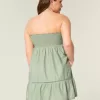 Abito babydoll ricamato senza spalline