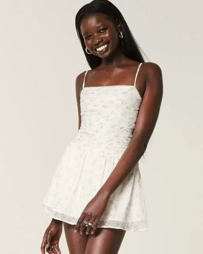 Abito gonna-pantalone in chiffon