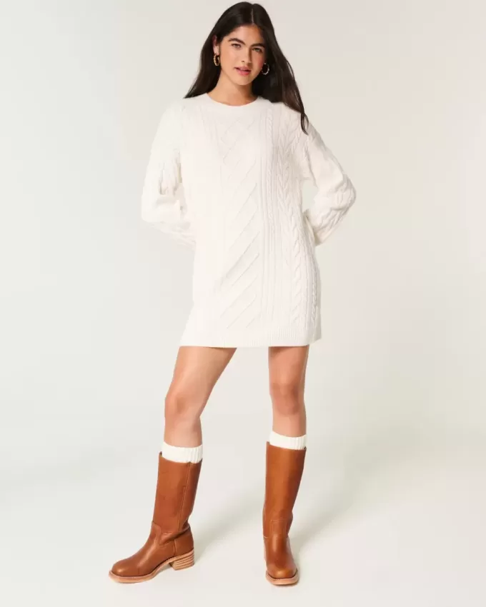Abito in maglia a trecce comodo
