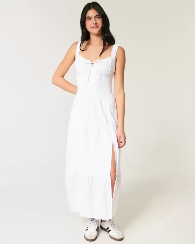 Abito lungo con occhielli e arricciatura laterale Hollister Sofia Abito lungo con occhielli e arricciatura laterale Hollister Sofia