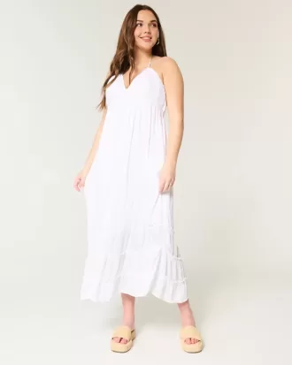 Abito lungo con scollo all’americana e schiena scoperta