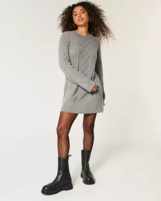 Abito oversize in maglia a trecce