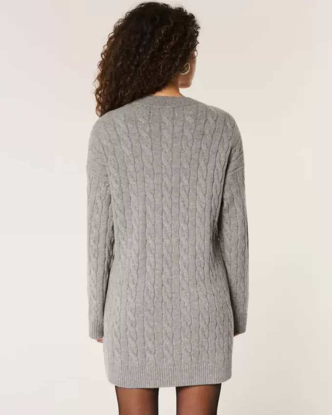 Abito oversize in maglia a trecce