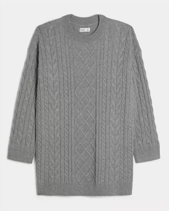 Abito oversize in maglia a trecce