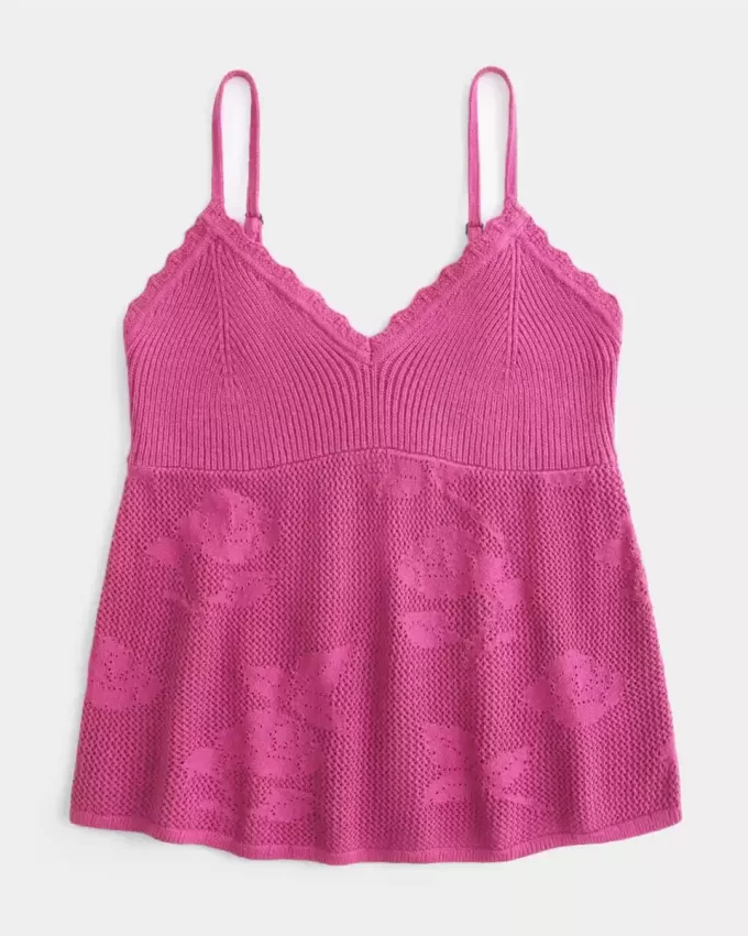 Babydoll con scollo all’americana e scollo a V stile punto croce