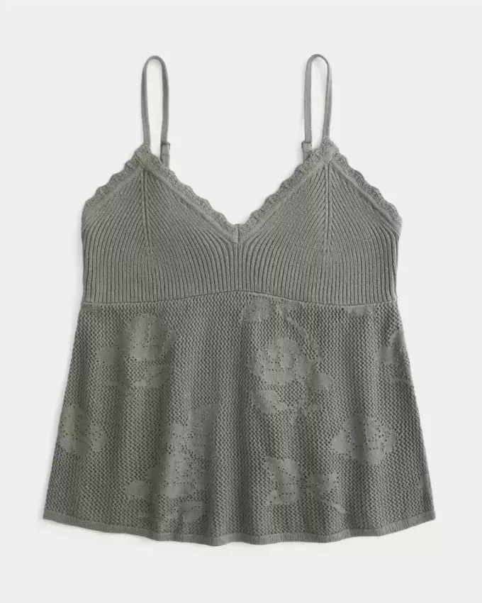 Babydoll con scollo all’americana e scollo a V stile punto croce