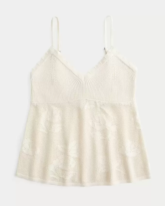Babydoll con scollo all’americana e scollo a V stile punto croce