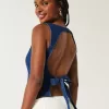 Blusa in denim con schiena scoperta