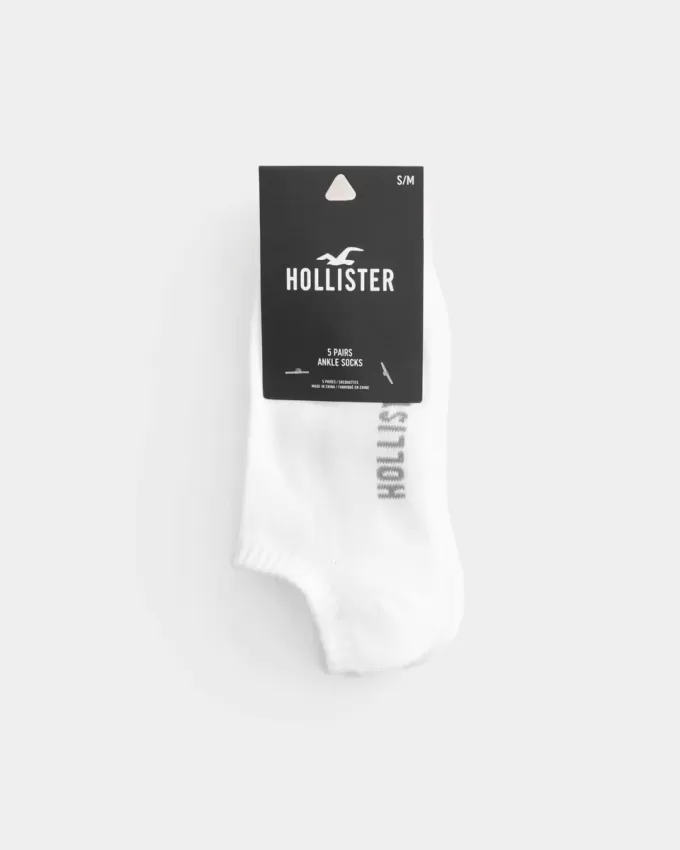Calzini alla caviglia con logo, confezione da 5