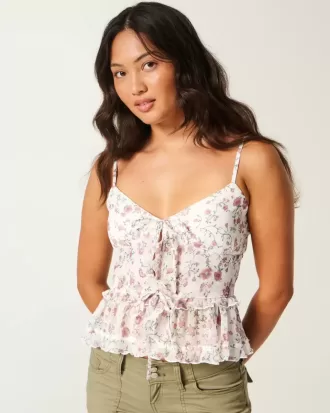 Camicetta con volant in chiffon