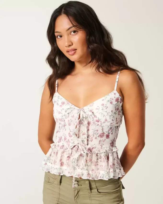 Camicetta con volant in chiffon