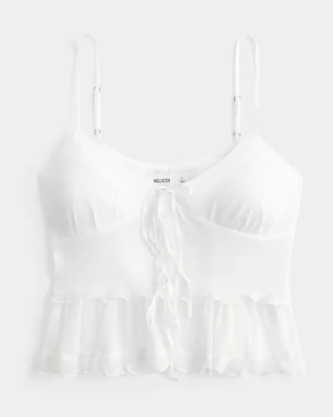 Camicetta con volant in chiffon