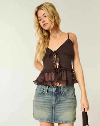 Camicetta con volant in chiffon