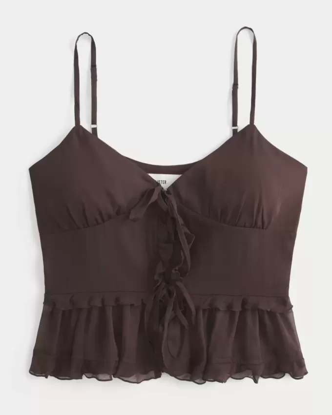 Camicetta con volant in chiffon