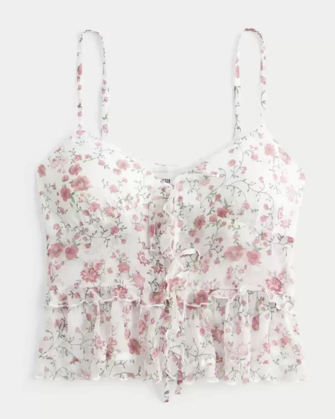 Camicetta con volant in chiffon