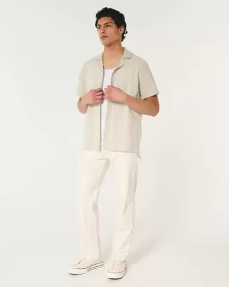 Camicia a maniche corte con motivo ricamato