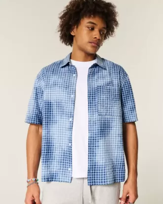 Camicia a maniche corte con tasca squadrata