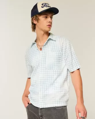 Camicia a maniche corte con tasca squadrata