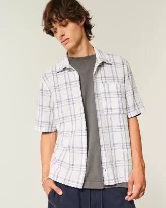 Camicia a maniche corte con tasca squadrata
