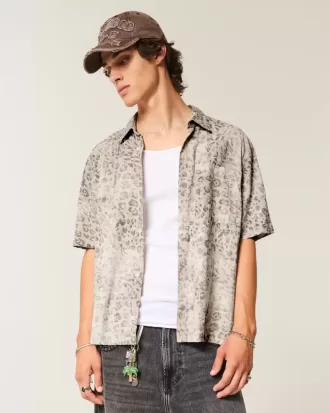 Camicia a maniche corte con tasca squadrata