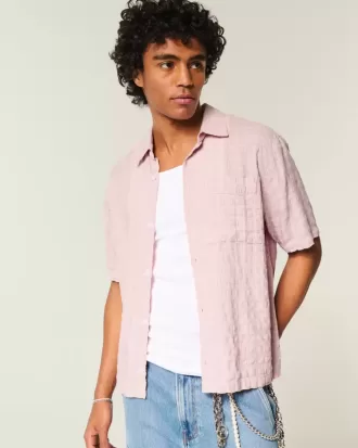 Camicia a maniche corte con tasca squadrata