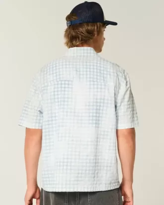 Camicia a maniche corte con tasca squadrata