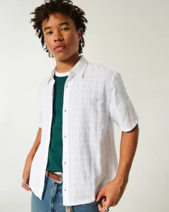 Camicia a maniche corte squadrata