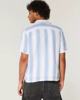 Camicia a righe testurizzate a maniche corte