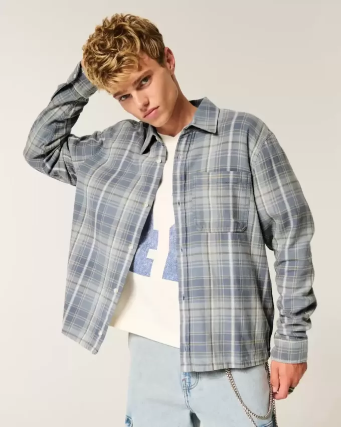 Camicia di flanella squadrata