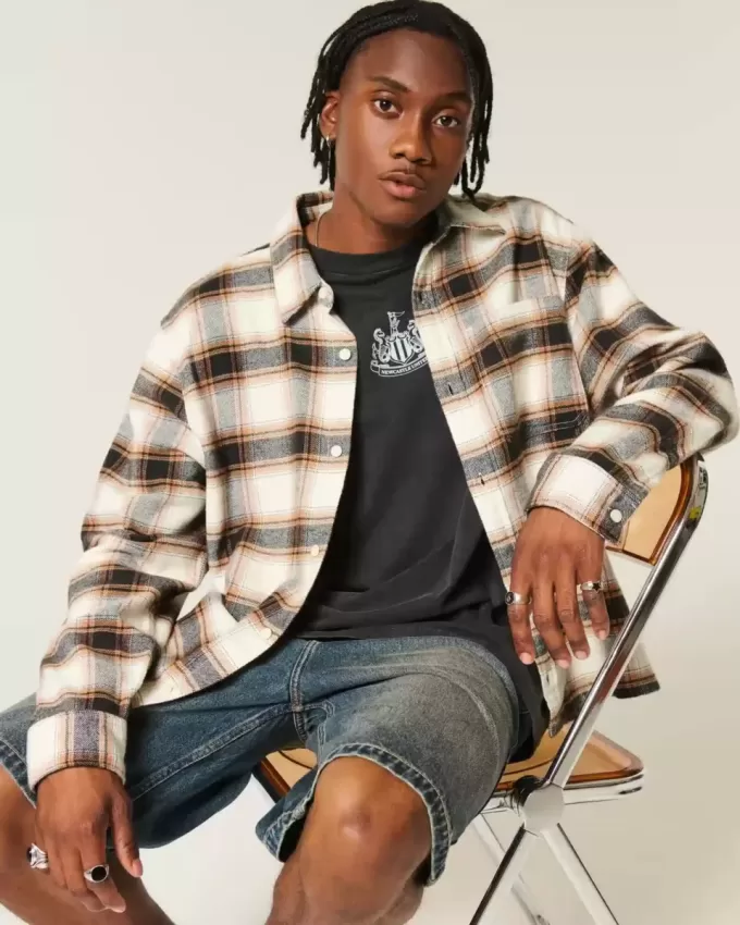 Camicia di flanella squadrata