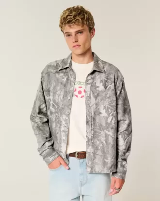 Camicia in flanella mimetica squadrata