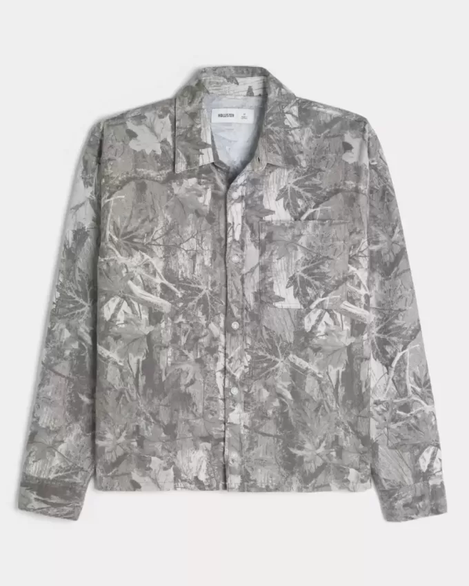 Camicia in flanella mimetica squadrata
