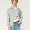 Camicia in misto lino con bottoni