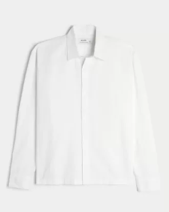 Camicia in misto lino con bottoni