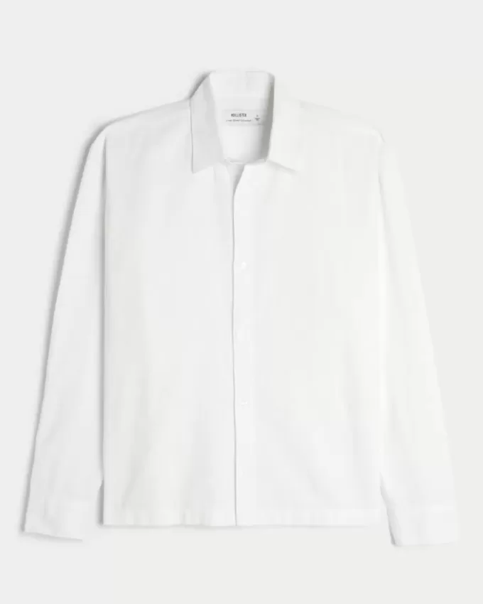 Camicia in misto lino con bottoni Camicia in misto lino con bottoni