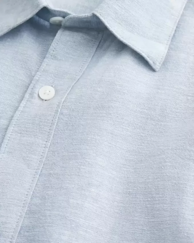 Camicia in misto lino con bottoni