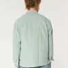Camicia in misto lino con bottoni