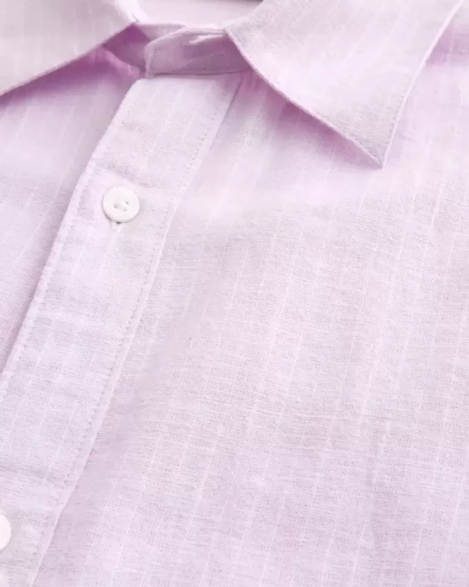 Camicia in misto lino con bottoni