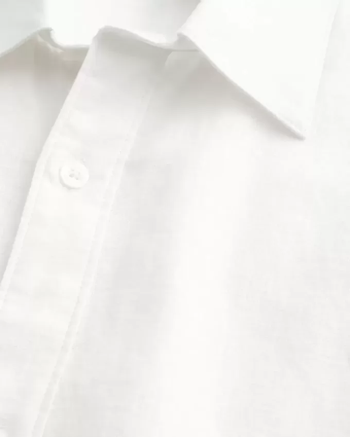 Camicia in misto lino con bottoni Camicia in misto lino con bottoni