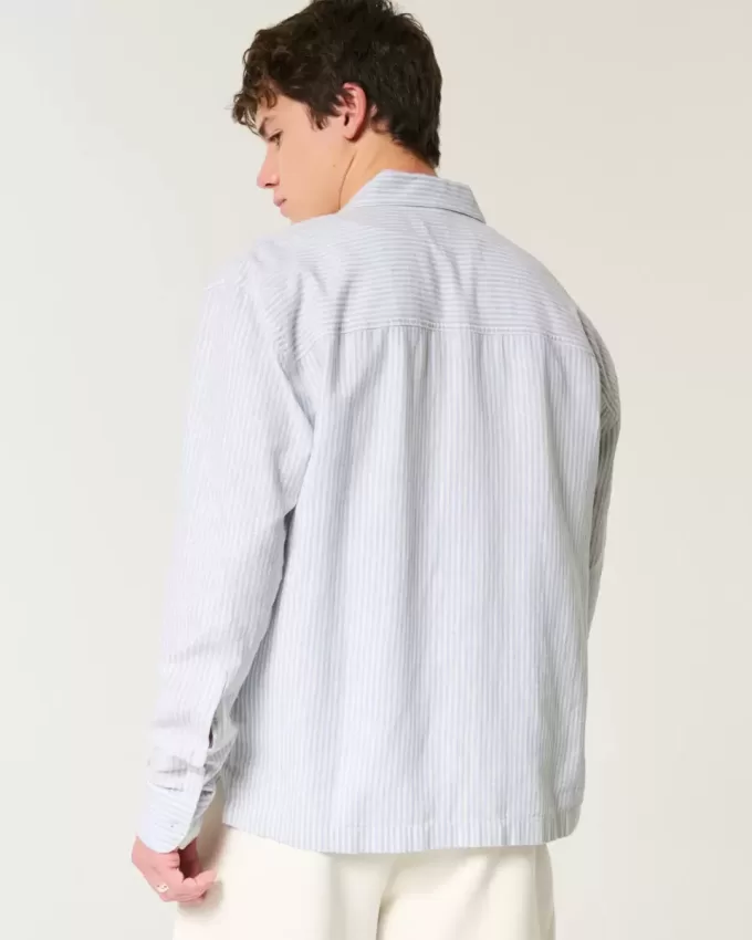Camicia in misto lino con bottoni