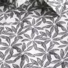 Camicia in misto lino con motivo tropicale squadrato