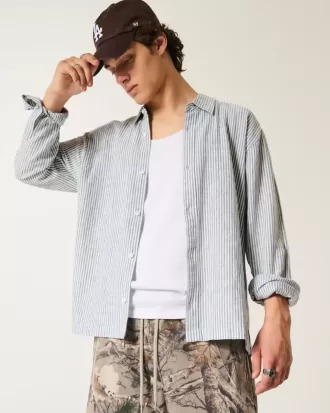 Camicia in misto lino rilassata