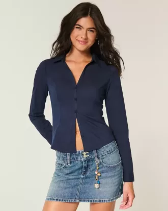 Camicia in popeline con bottoni