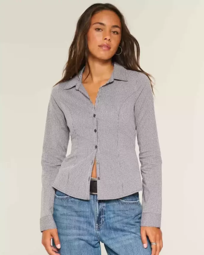 Camicia in popeline con bottoni