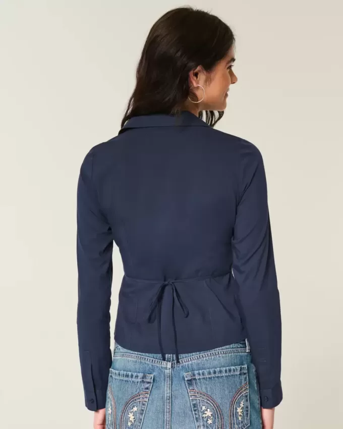 Camicia in popeline con bottoni