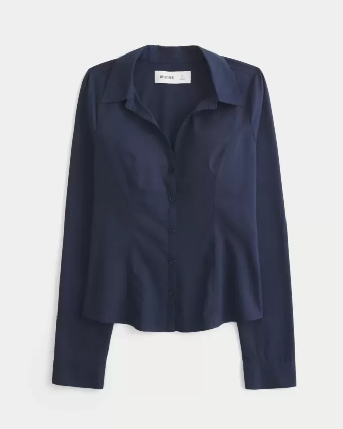 Camicia in popeline con bottoni