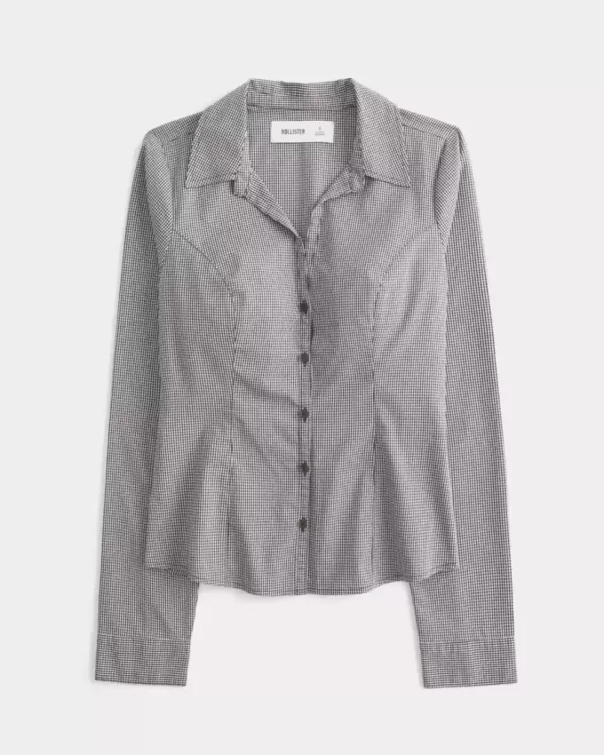 Camicia in popeline con bottoni