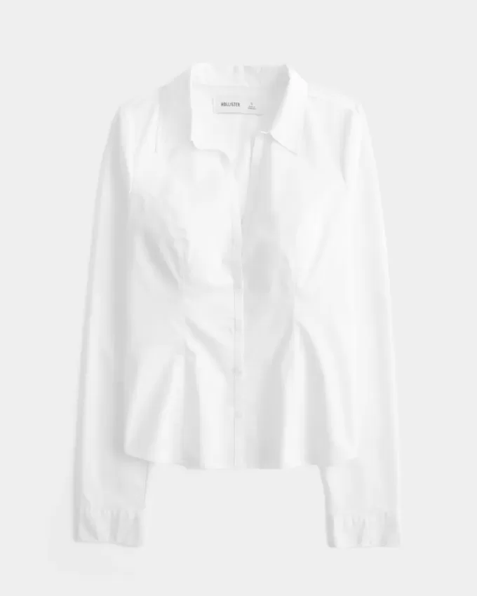 Camicia in popeline con bottoni