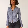 Camicia in popeline elasticizzato con bottoni