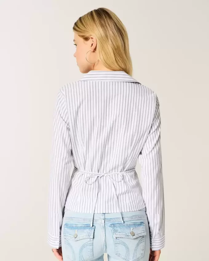 Camicia in popeline elasticizzato con bottoni